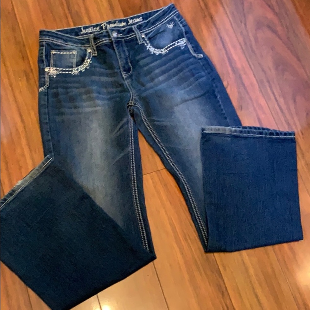Justice Premium Jeans Low boot cut EUC